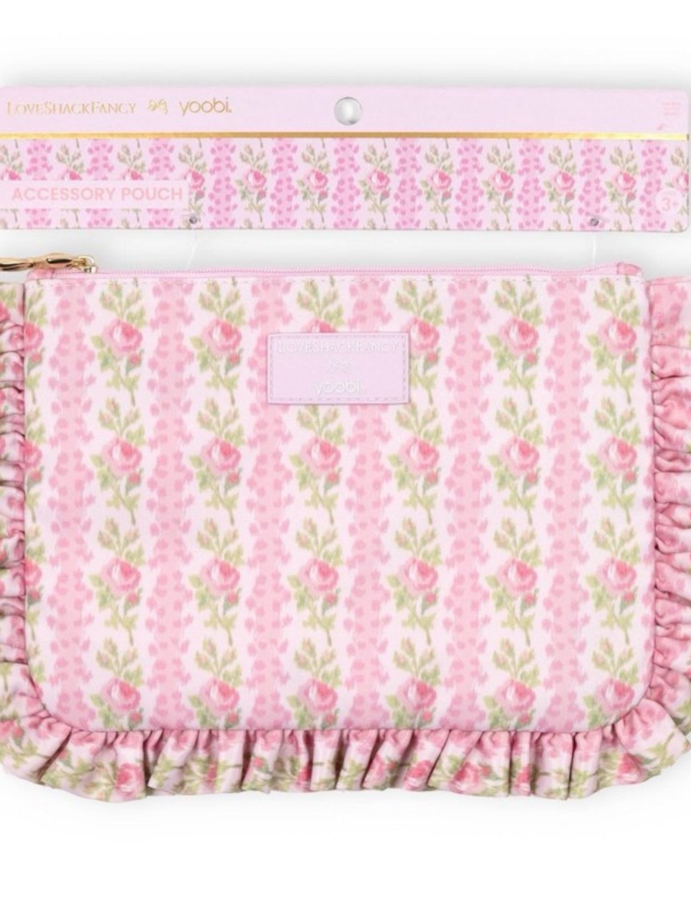 LoveShackFancy x Target -Yoobi Everblooming Rosettes Flat Zip Pencil Case